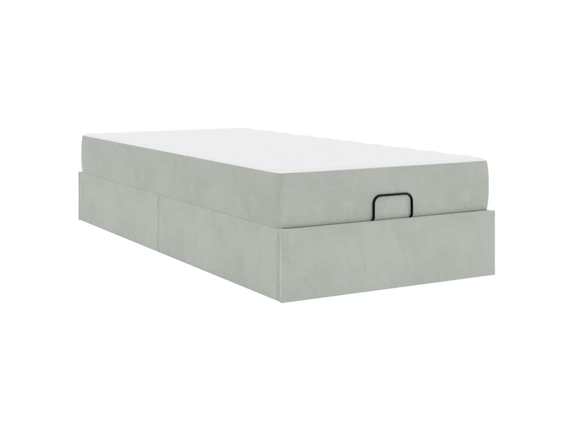 Conjunto 2 Cama Moderna Vidaxl Cinzento-claro Veludo (100 X 200 Cm)