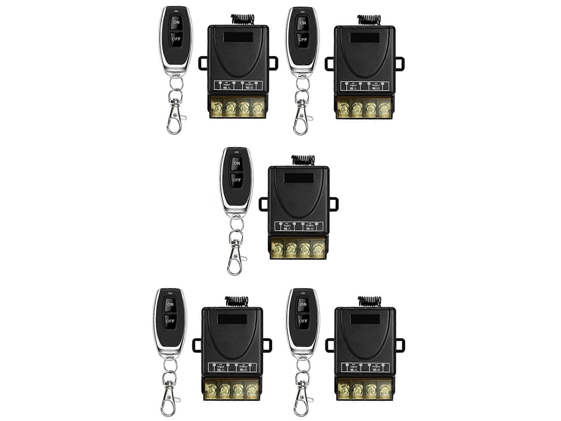 Módulo Receptor De 30a Com 5 Interruptores De Controle Remoto Para Bomba D'água De 433mhz E 220v, Com Função Liga/desliga, Transmissor Rf Sem Fio Par