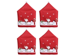 Laxiscreed Conjunto De 4 Capas De Cadeira De Tecido Para Decoração De Natal Em Casa