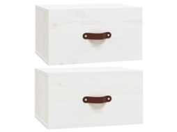 Wall-mounted Bedside Cabinet, Wall-mounted Bedside Cabinets Vidaxl Branco Madeira (n/a)