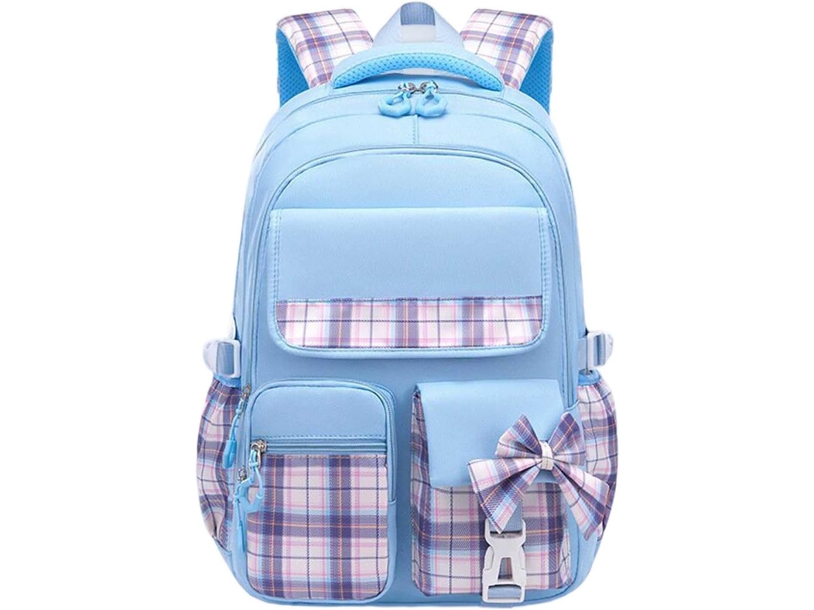 Mochila Escolar Feminina Para O Ensino Fundamental, Multibolsos Crianças, Volta Às Aulas, Respirável