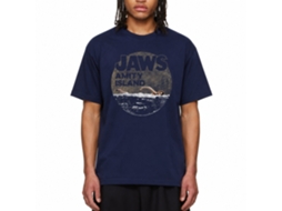 Rockinstone Jaws Movie Late Swim Navy Adult T-shirt Size:l