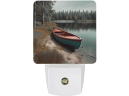 Luz noturna de LED para barcos atracados na costa, com sensor crepuscular, ideal para fotos em paredes.