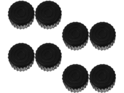 Conjunto De 8 Tampas Borracha Redondas Pretas 50 Mm Para Extremidades