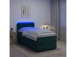 Vidaxl Cama Box Spring Com Colchão Verde-escuro 90 X 200 Cm Veludo
