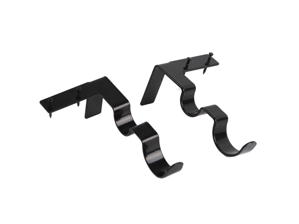 Suporte Vara Cortina Dupla Aço 20lb Preto 2 Unidades
