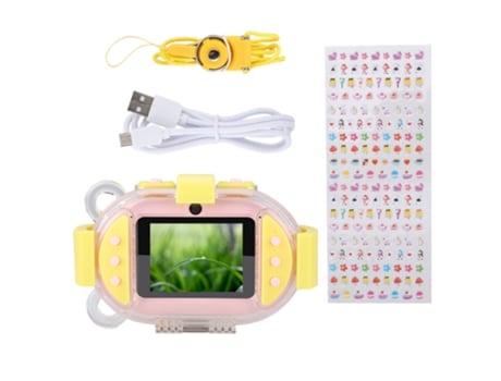 Câmara Digital Hd Portátil Mini Com Tela 2,4 Polegadas À Prova Dágua Para Crianças Com Dupla Lente Jillioper (vermelha)