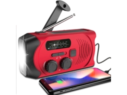 /ea/rádio Solar, Iluminação De Emergência, Gerador Manual, Vermelho Brilvibera