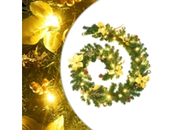 Vidaxl Grinalda De Natal Com Luzes Led 2,7 M Pvc Verde