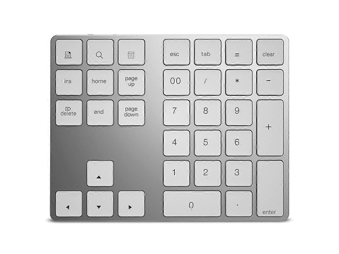 Teclado Numérico Sem Fio De 34 Teclas Com Carregamento Usb E Bluetooth. Teclado Sem Fio Ultrafino. Everley891