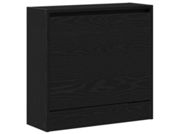Armário de Sapatos com Porta em Carvalho Preto 60x21x57 cm MAISON EXCLUSIVE