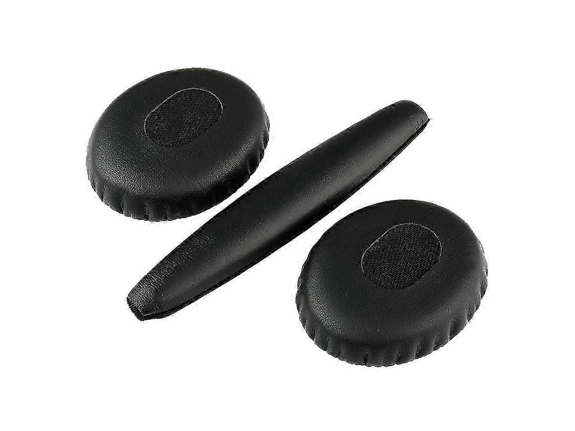 Kit Lurelia com almofadas e capa para fones de ouvido Bose QC3 QuietComfort 3, em couro sintético e espuma viscoelástica, preto.