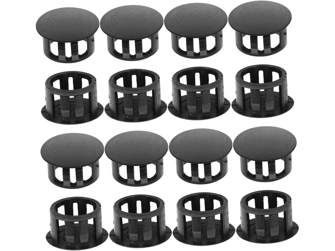 Conjunto De 100 Tampões Plástico Preto Para Painéis, Com Encaixe Por Pressão, Tampas Redondas Para Instalação Embutida