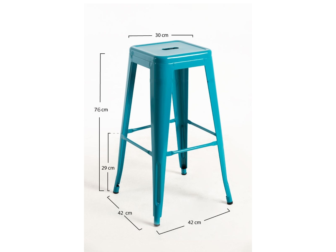 Pack 6 Bancos Torix Altos 76 Cm - Verde-azulado