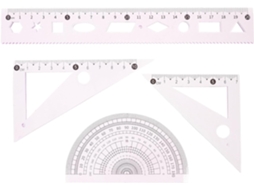 Conjunto Abaodam Com 3 Réguas De Desenho Leves Em Plástico Para Decoração Escolar, Ferramentas De Medição Ideais Para