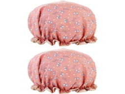 Conjunto De 2 Toucas Banho Para Meninas – Estampa Floral Fofa, À Prova D Água E Ajustável, Com Elástico Macio Para