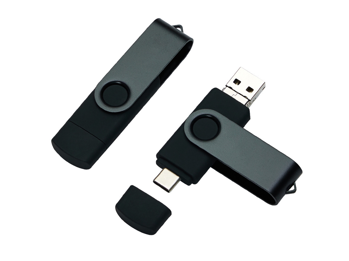 Pen Drive Usb De Metal, Adequado Para Celulares E Computadores Com Interface Type C Preto 8gb