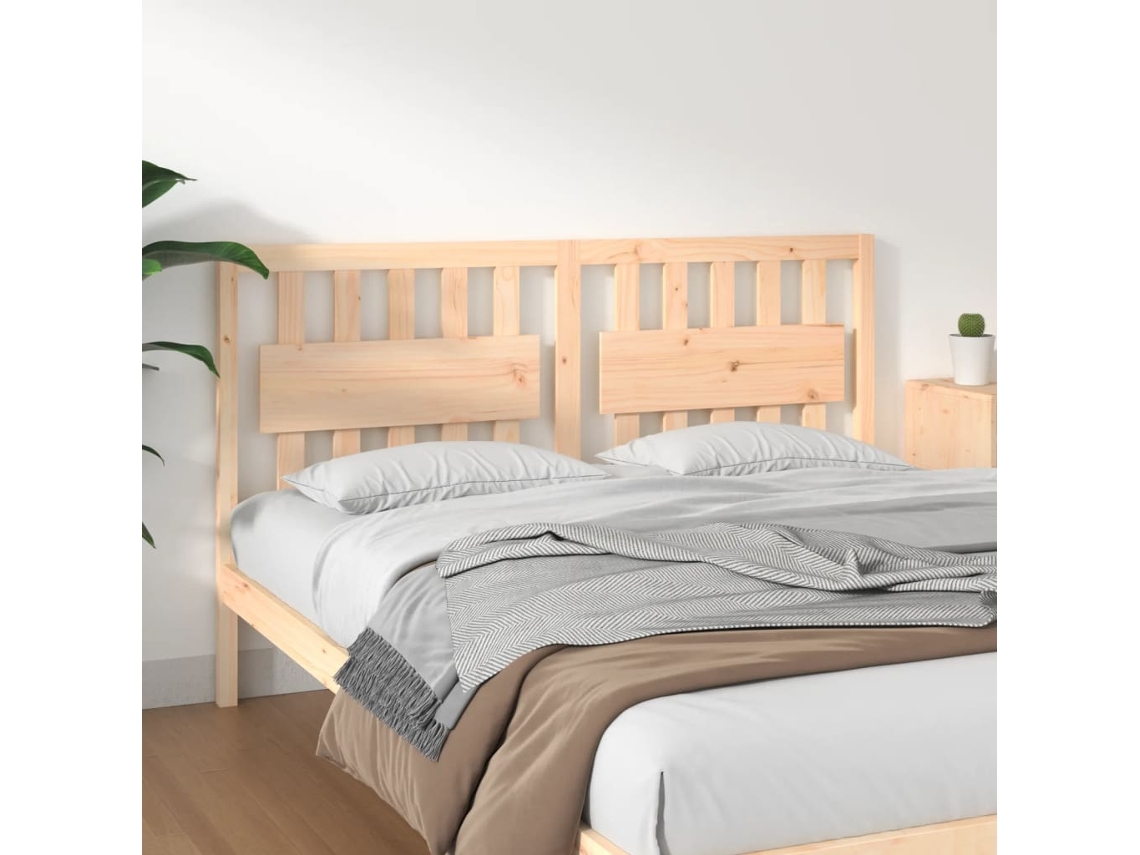 Vidaxl Cabeceira De Cama 155,5x4x100 Cm Madeira De Pinho Maciça