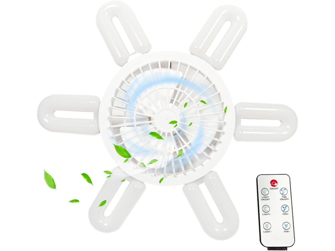 Ventilador De Teto Com Tomada, Luz Noturna E Tomada