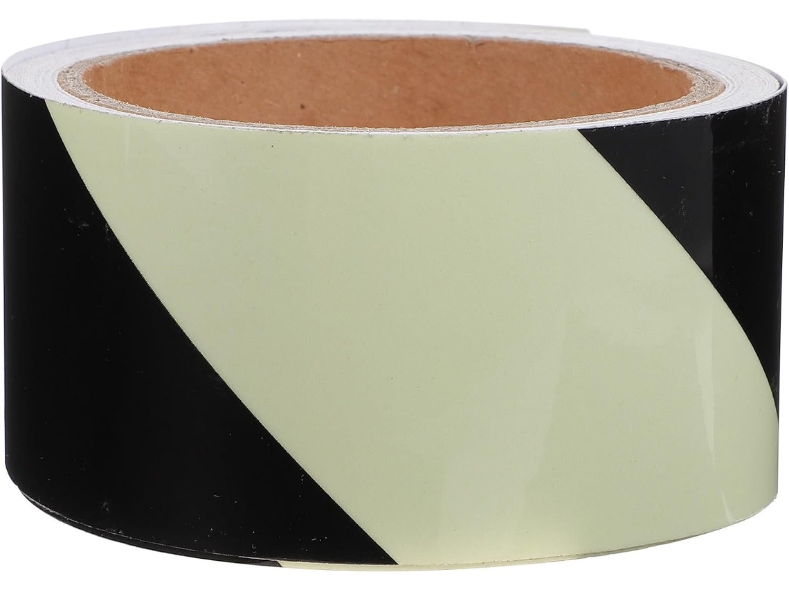 Fita Adesiva Fluorescente Em Pvc Verde E Preto Sólido Com Efeito Luminoso.