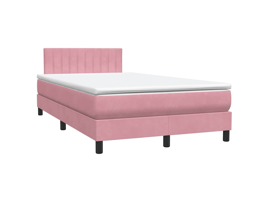 Cama com Molas/colchão 120x220 Cm Veludo Rosa MAISON EXCLUSIVE