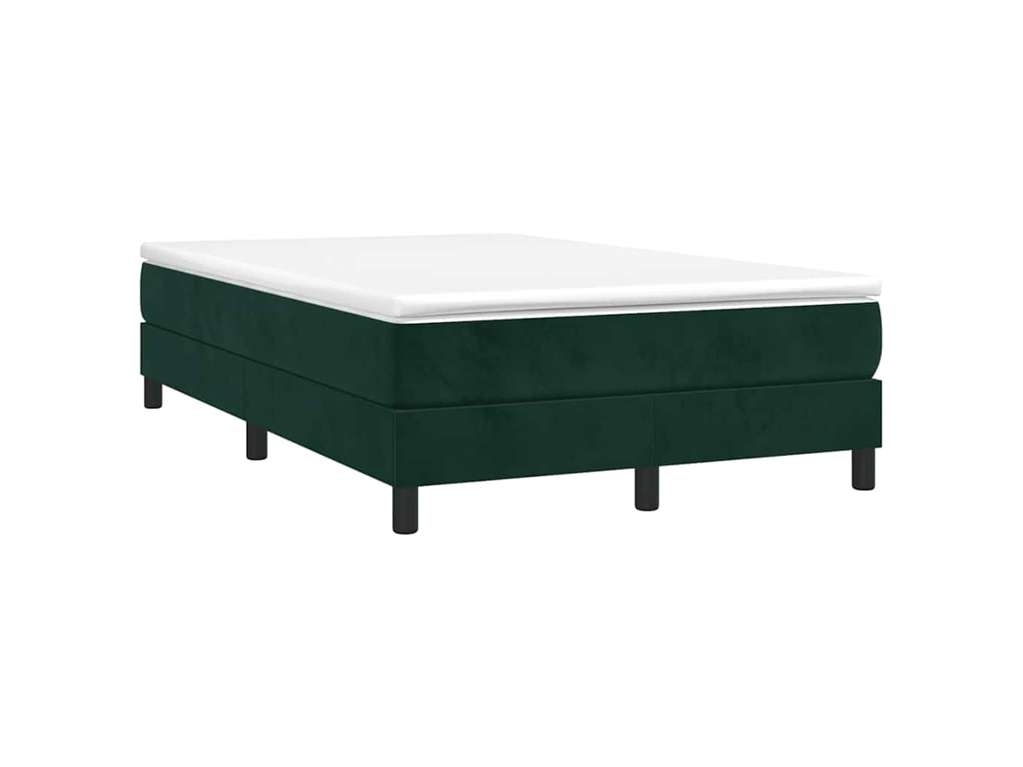 Cama Boxspring com Colchão 120x190 cm Veludo Verde Escuro MAISON EXCLUSIVE
