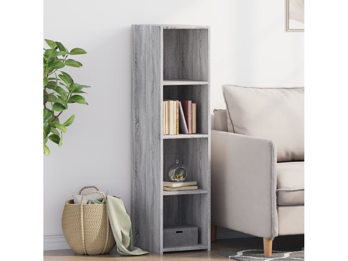 Vidaxl Armário Alto 30x41x124 Cm Derivados De Madeira Sonoma Cinza