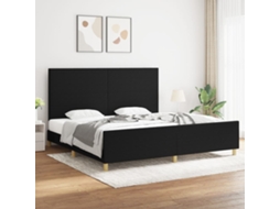 Estrutura De Cama Sem Colchão 200x200 Cm Tecido Preto