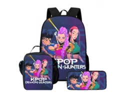 Conjunto De Mochila Estampada Com Bolsa De Refeição E Estojo, Impermeável, Grande Capacidade, Proteção Espinhal E Alívio De Estresse Estilo 34