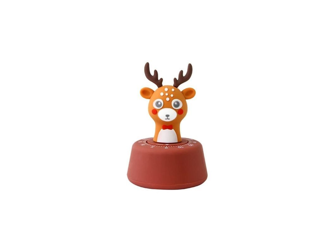 Temporizador De Cocina De 60 Minutos Mecánico Cute Ciervo Color Café Para Hornear Y Regalos