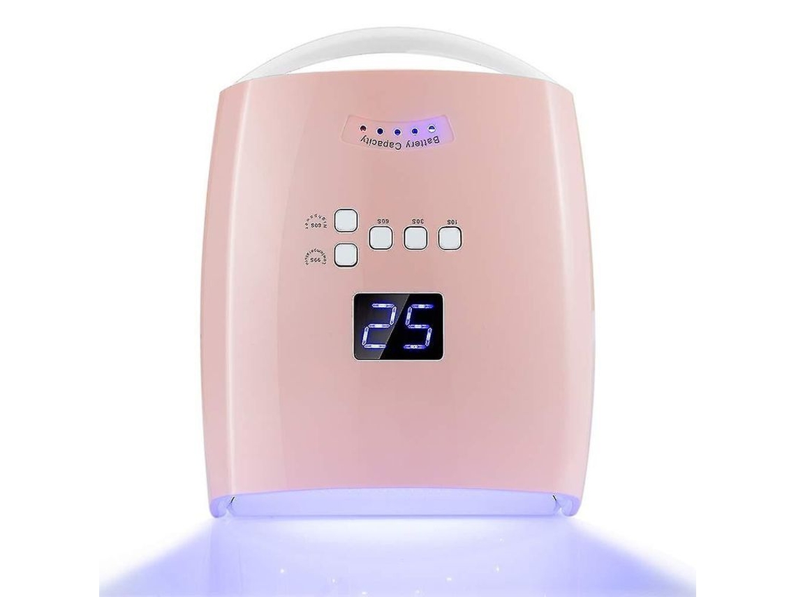 Lâmpada de Unhas Uv Led Recarregável 48w Sem Fio para Salão e Casa (rosa)
