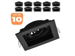 Conjunto de 10 Pontos Quadrados Beta R4 Black Mr16 Gu10/Gu5.3 BRAYTRON