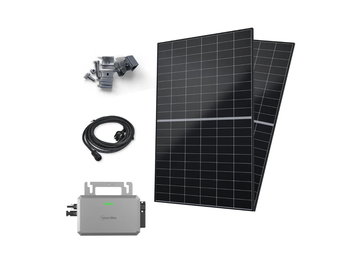 Kit solar plugin Robinsun Eco 800 W · 2 painéis canadense 460 W + microinversor + cabo 5 m