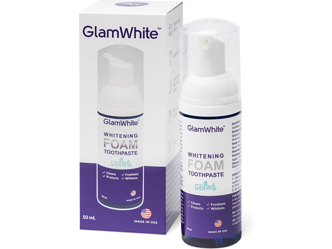 Pasta de Dentes em Espuma GLAMWHITE Ação Branqueadora (50 ml)