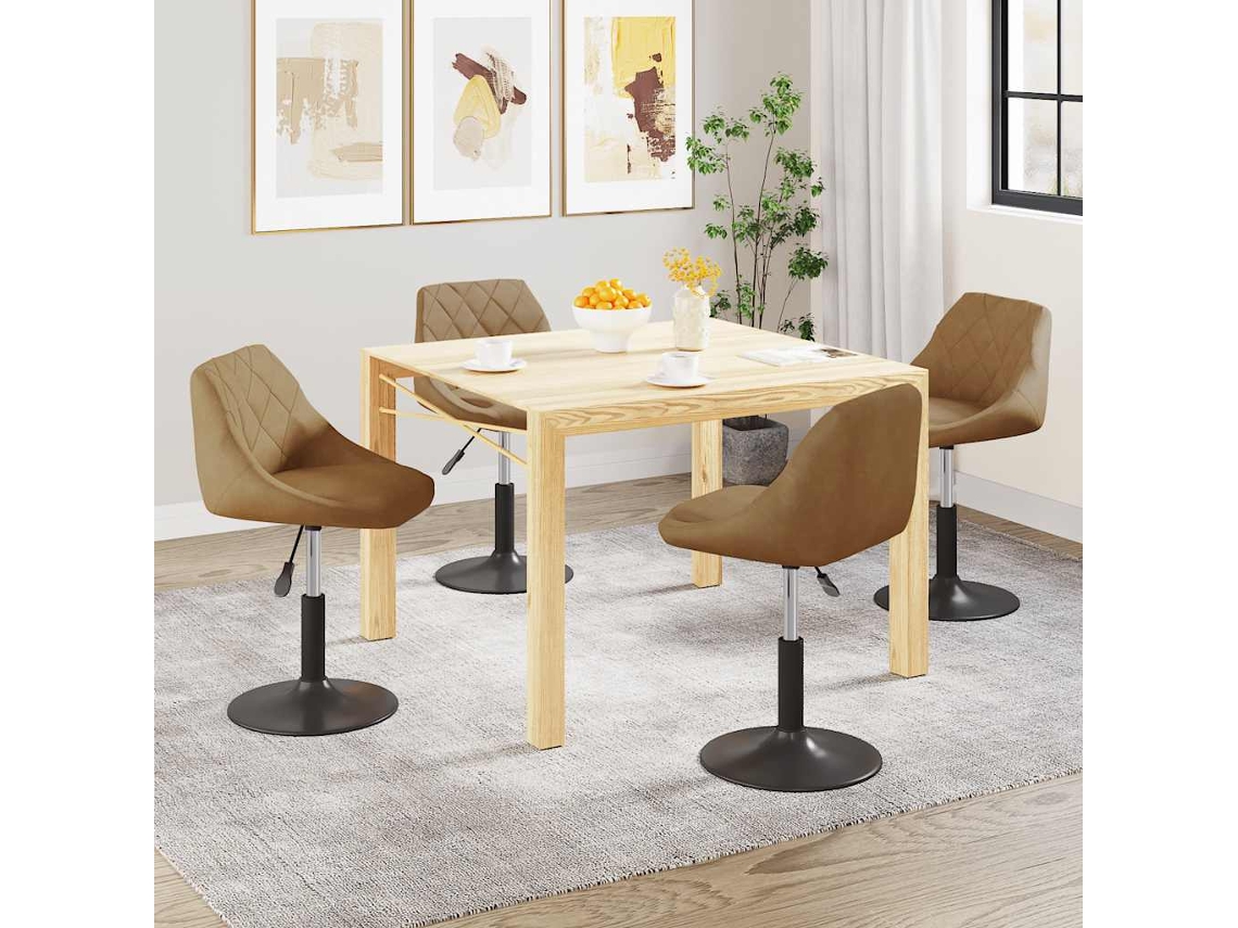 Vidaxl Cadeiras De Jantar Giratórias 4 Pcs Veludo Castanho