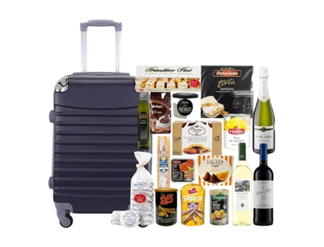 Cabaz De Natal Gourmet Com Mala Trolley Bagagem De Mão 4 Rodas Giratórias Azul Marinho COSHANO
