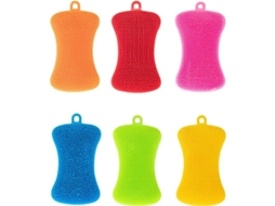2026 6 Esponjas de Silicona para Lavar Pratos de Duas Faces Multiuso Antiaderente (multicolor)