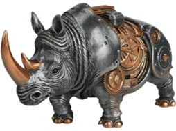 Estatuetas de Animais Ornamento Colecionável em Estilo Punk, Estátua de Resina com Design de Engrenagem, para Natal, CHABERLU