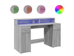 Secretária Luzes Led Derivadas da Madeira Cinzento Sonoma MAISON EXCLUSIVE (140x55x91 cm)