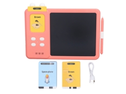 Ats cartão Flash com Alto falante, Tábua de Escrita, Pizarra Lcd, Brinquedo Educatsivo Precoce para Crianças Rosa