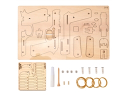 Kit De Montagem De Madeira: Pistola De Borracha Modelo 3d Puzzle Diy Brinquedo Construtor