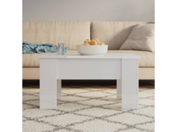 Vidaxl Mesa Centro 79x49x41 Cm Madeira Processada Branco Brilhante