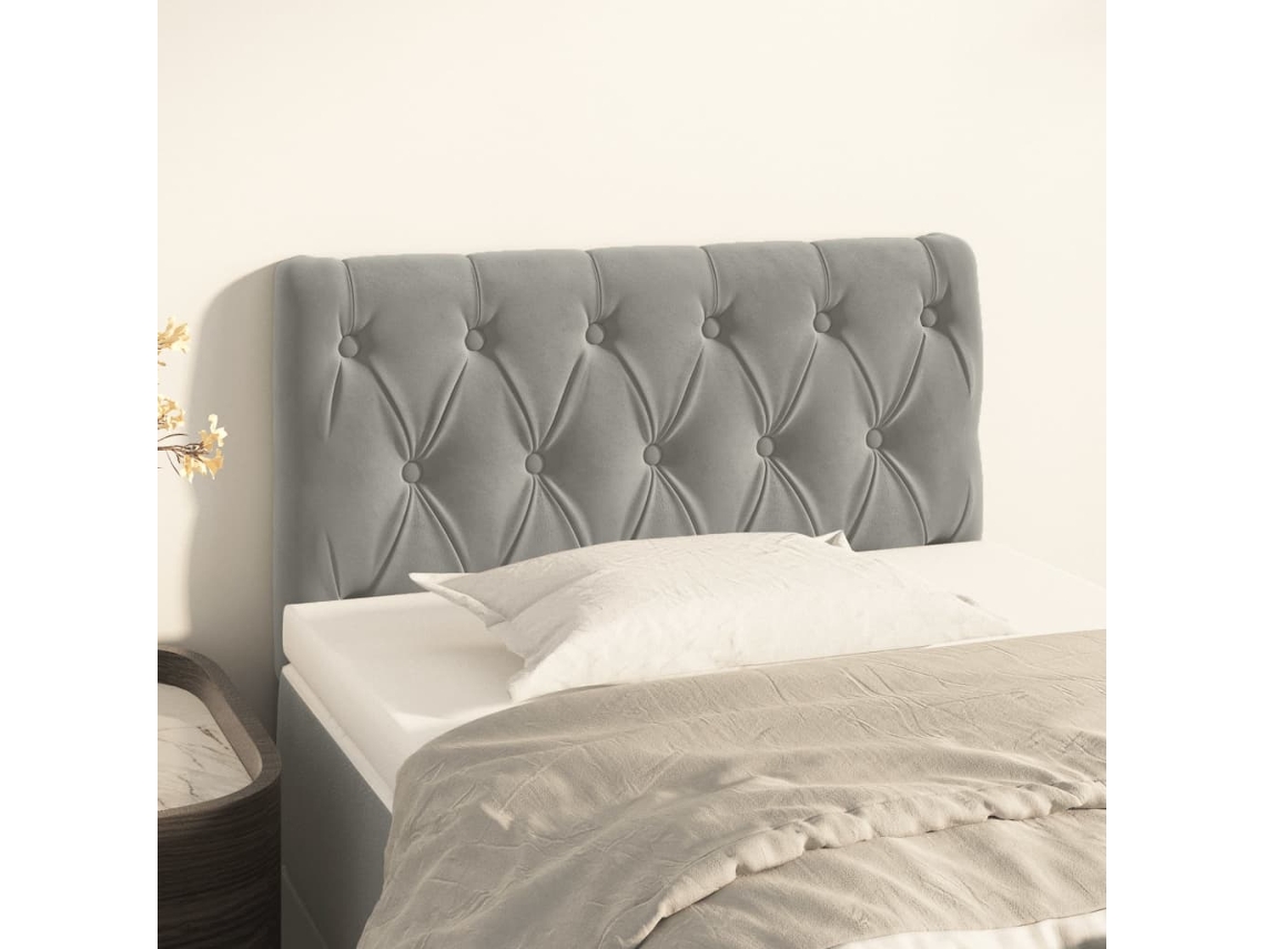 Vidaxl Cabeceira De Cama Veludo 80x7x78/88 Cm Cinzento-claro