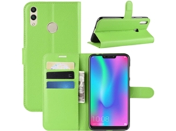 Capa Fólio Cartões para Honor, Huawei Honor 8C HONGWE. Pele Sintética Anti-Choque Verde