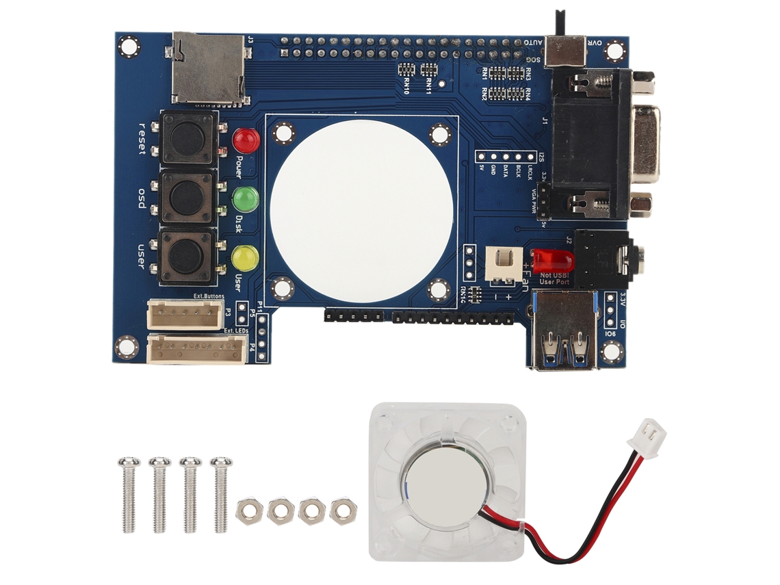 Placa Io para Mister Fpga com Porta Vga, Conector de Áudio 3.5mm e Ventilador