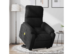 Vidaxl Poltrona De Massagens Elétrica Elevatória Microfibra Preto