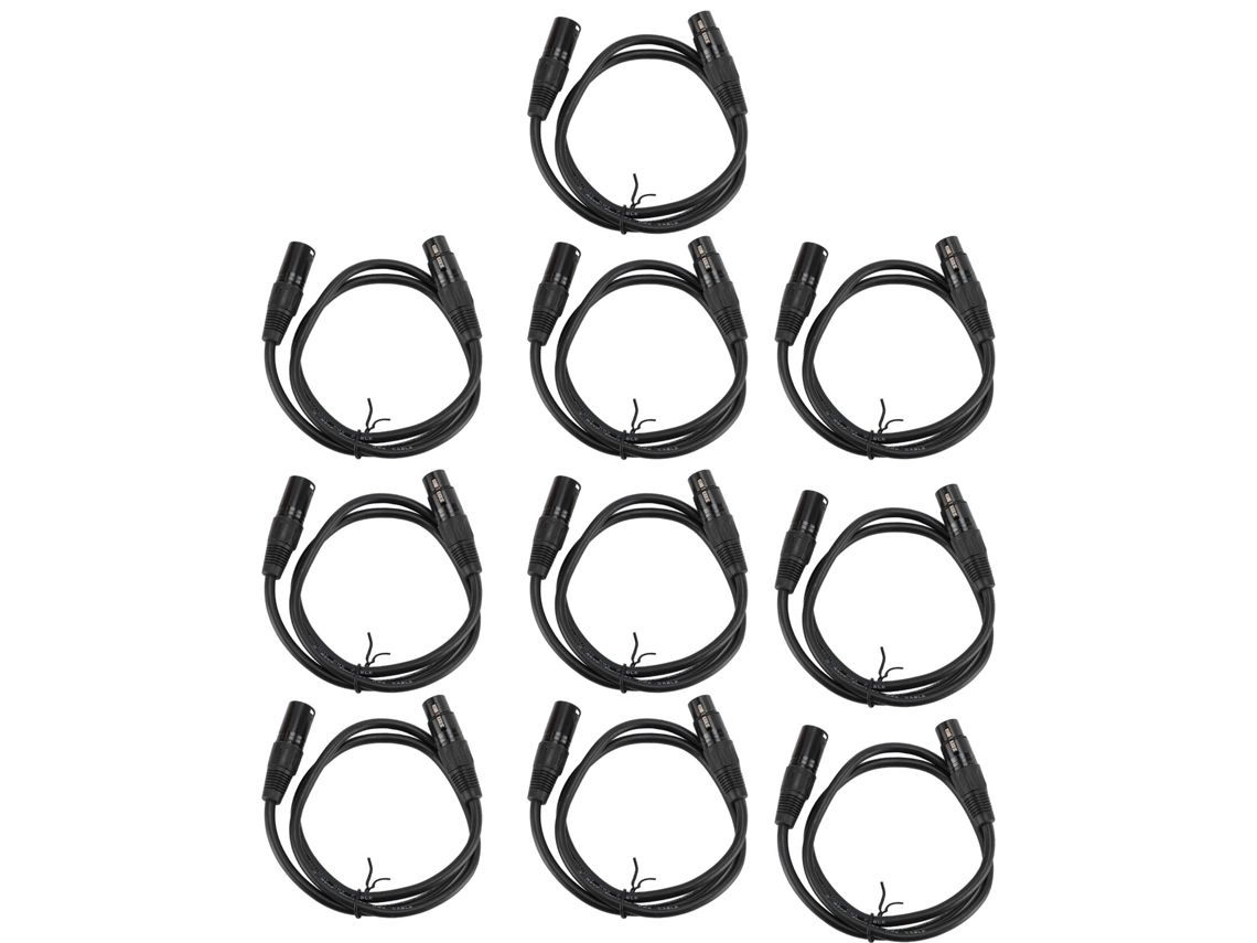 2026 10pcs Cable de Sinal de Cena 1 Metro Largo Cor Preto Xlr Macho para Fêmea Cable de Sinal