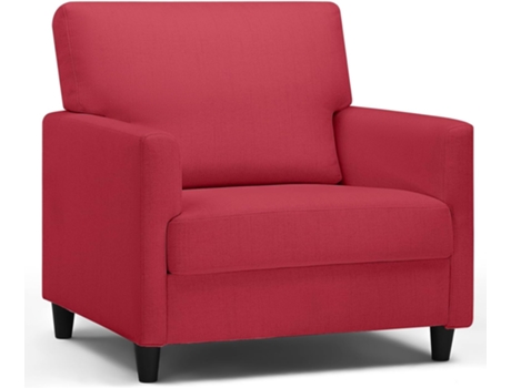Cadeira De Relaxamento Comhoma Cadeira De Tv Poltrona Sala De Estar Sofá Individual Para Quarto, Capa De Linho, Vermelho