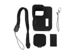 Funda protectora de silicona para cámara de acción 4K, resistente a arañazos e impactos, con tapa para objetivo y correa | S/MARCA