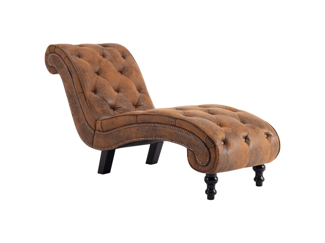 Maison Exclusive - Chaise Longue Camurça Artificial Castanho